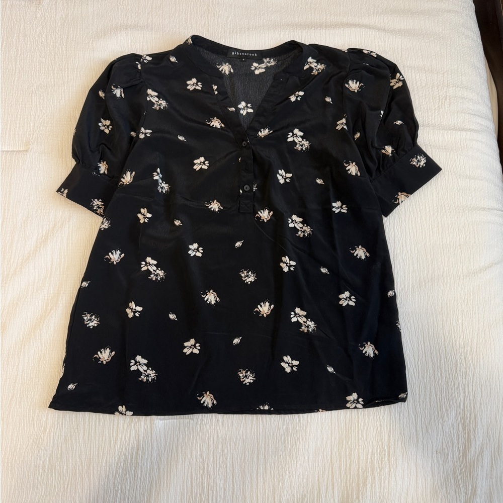 Black Floral Blouse